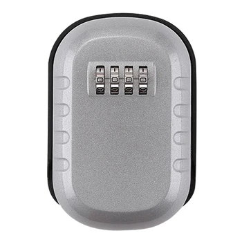 

Wall Mounted Key Lock Box Realtor Storage Organizer Outside Aluminum Alloy Home 4-digit Password Indoor For House Large Capacity