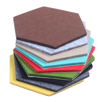 

9Pcs/Set Hexagon Felt Board Hexagonal Color Felt Wall Sticker Multifunction 3d Decorative Home Message Board Self-Adhesive Kids