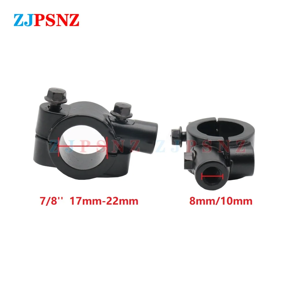 7/8 &quotмотоцикл рукоятка зеркало держатель Руль Зажим черный серебристый цвет 22 мм