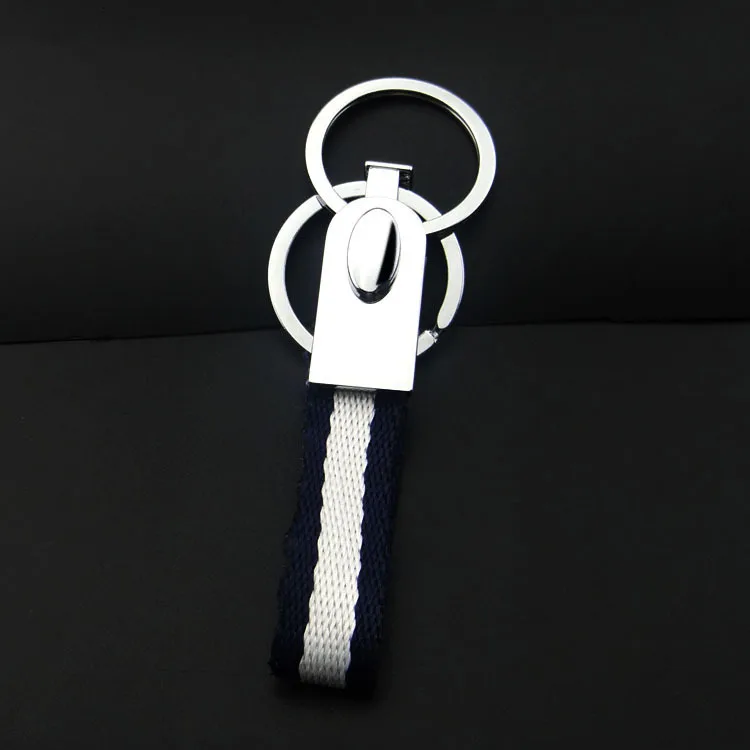 

Double Loop Card Head Weave Bring Key Buckle Man Business Affairs Key Chain Company Extension Give Pendant