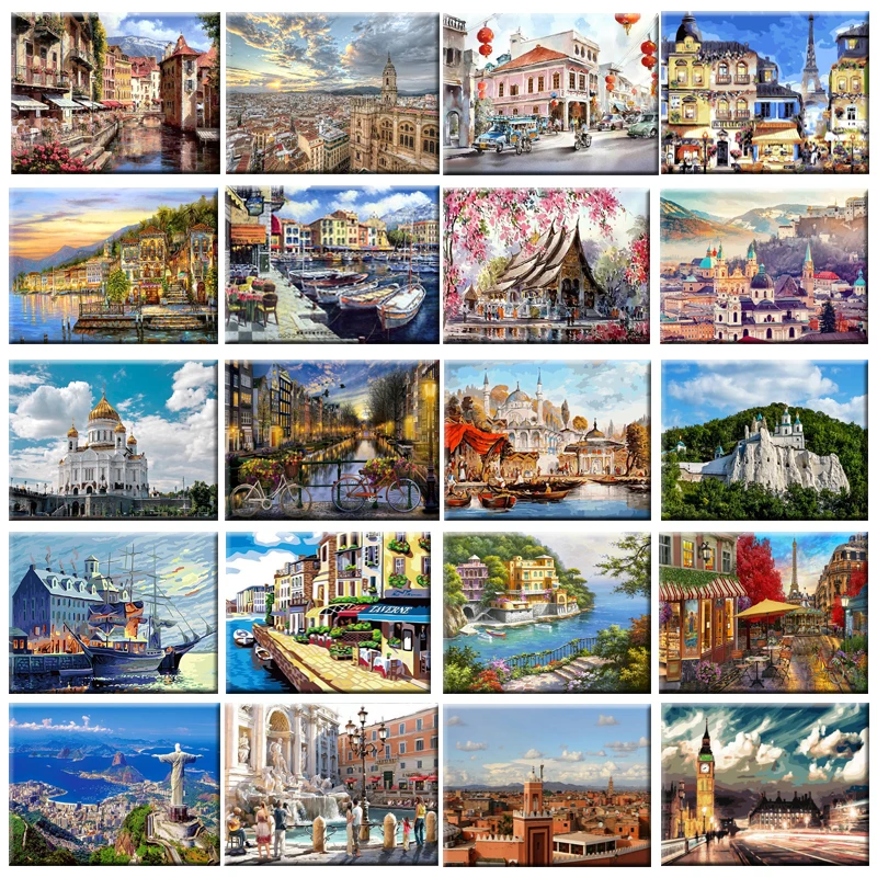 

40x50cm DIY Framed Oil Painting By Numbers Landscape Pictures Canvas Painting For Living Room Wall Art Home Decor