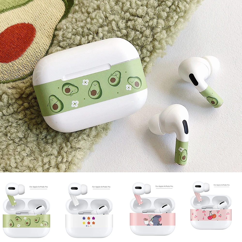 

funda For airpods pro sticker cute cartoon funny Avocado Sticker Skin Film Accessories for airpods pro 2019 back dust-proof Skin