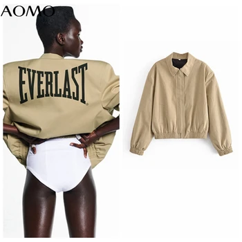 AOMO Women Back Letter Print