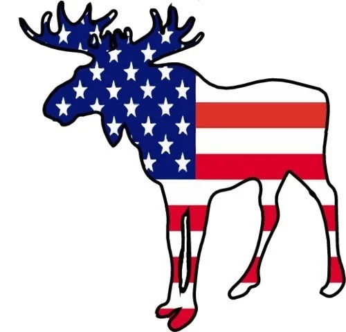 Для американского флага Moose виниловое окно для ноутбука Наклейка Moose бампер наклейка