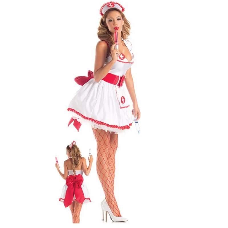 Фэнтези вечерние сексуальный костюм медсестры флирт женский наряд Хэллоуин фантазия женские ролевые игры