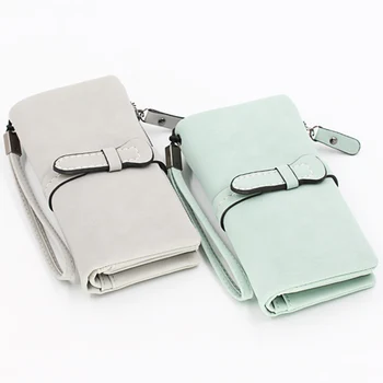 

Newly Large Capacity Matte PU Leather Wallet for Women Credit Card Holder Organzier H66
