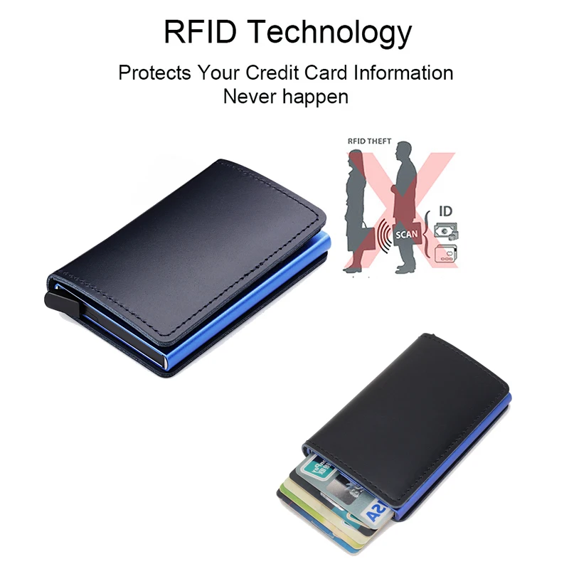 Мужской чехол для кредитных карт из натуральной кожи с RFID защитой|Держатели и