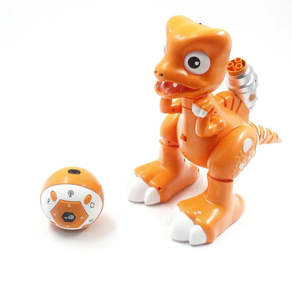 

2CH Remote Control Robot Dinosaur with Shooting Bullet Smoke Effect LED light Sound Gift Toy for Kids