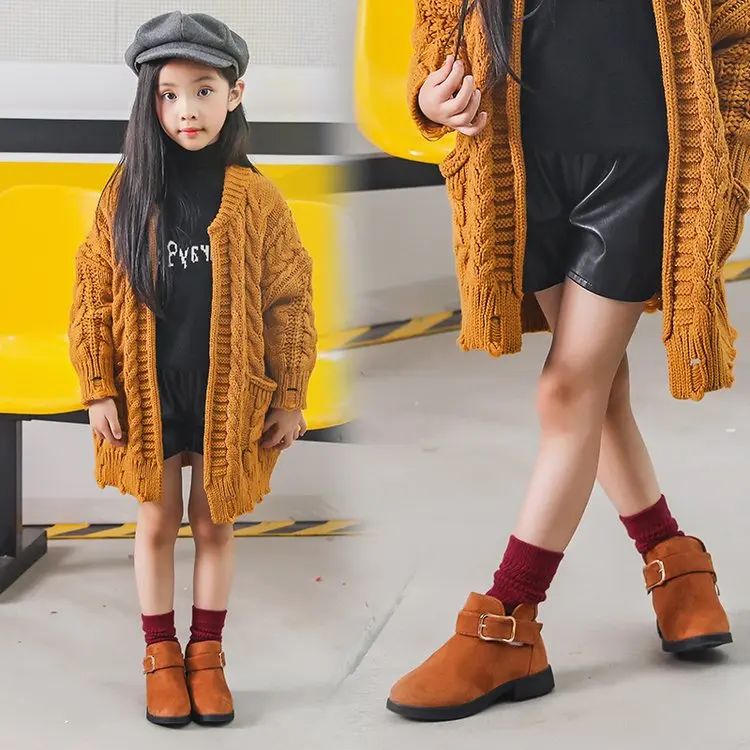 Girls Winter Ankle Boots with Rubber Sole