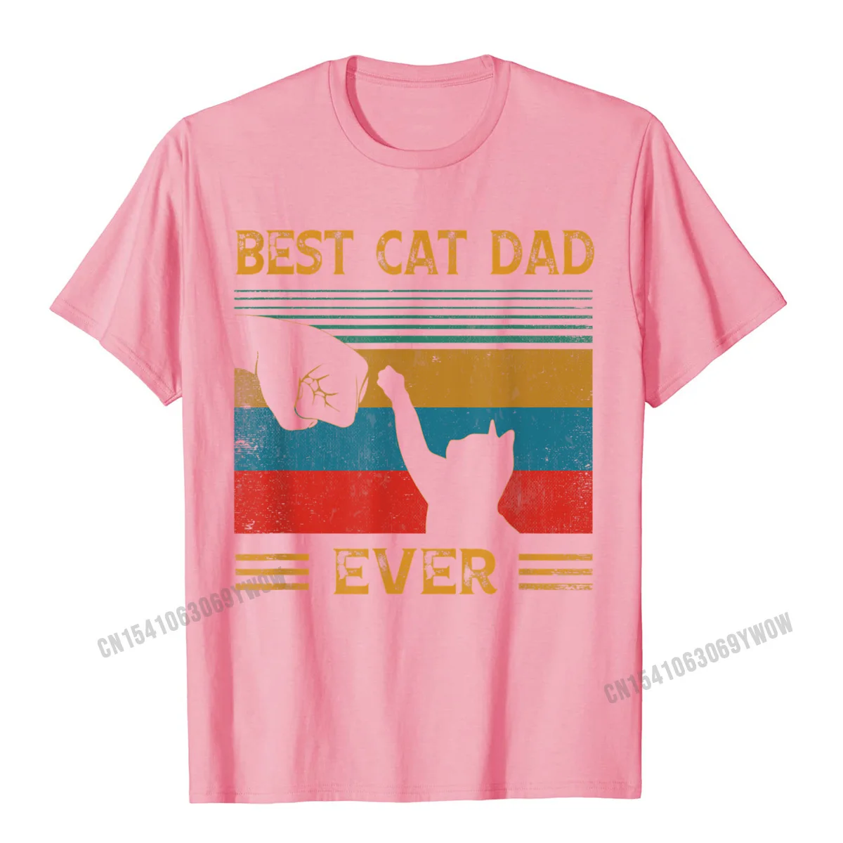 Printed Crazy T-shirts Cheap Fall Short Sleeve O Neck Tops Shirts 100% Cotton Men's Customized Tee-Shirt Free Shipping Mens Vintage Best Cat Dad Ever Bump Cat Lover Gifts T-Shirt__56 pink