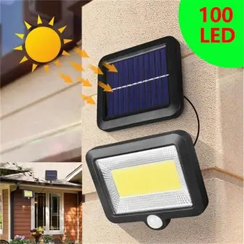 

100 LED COB Solar Wall Light PIR Motion Sensor Outdoor Path Yard IP65 Waterproof Lamp Security Night Lighting for Garden