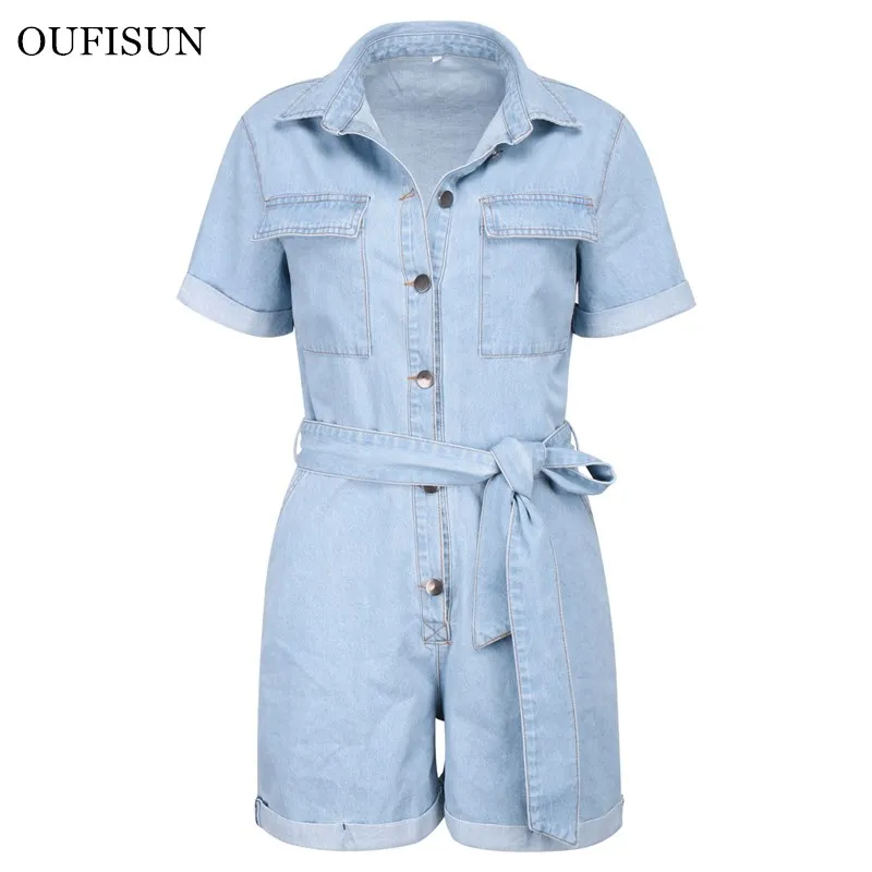 

Women Casual Summer Denim Romper High Waist Jeans Overall Jumpers Shorts Jumpsuit Playsuit Bodysuits Fashion Streetwear Style