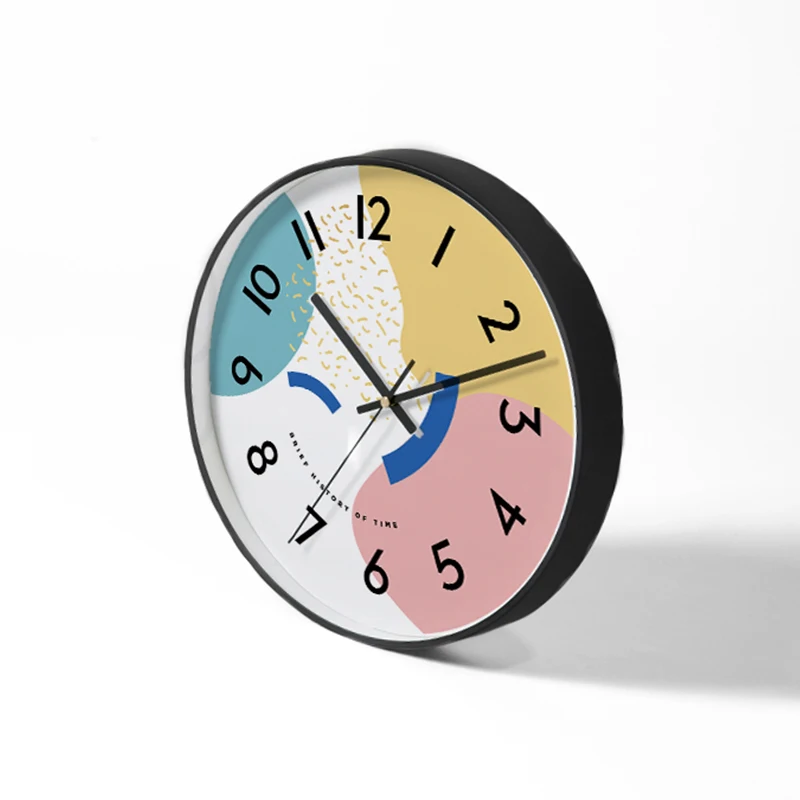 Fashion Art Wall Clock Modern Silent Creative Metal Personality Round Wall Clock Kitchen Montre Mural Bedroom Home Decor MM60WC - Цвет: B