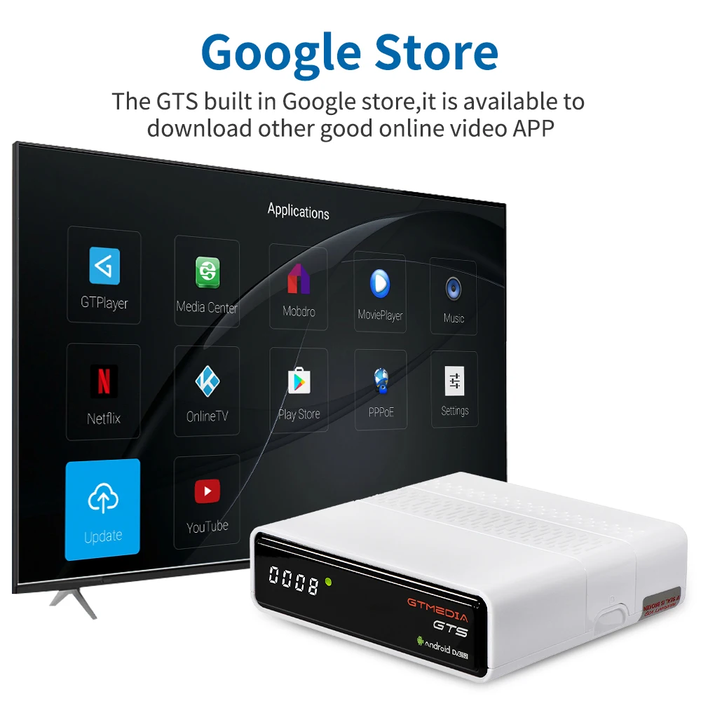 GTmedia GTS Android 6 0 4 K ТВ бокс комбо DVB S2 спутниковый приемник декодер 2 Гб ОЗУ 8 ПЗУ Amlogic