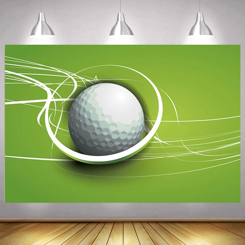 Golf Player Amateur Club Happy Birthday Party Decor Backdrop Custom Banner Green Grassland Ball Sports Game Photo Background | Электроника