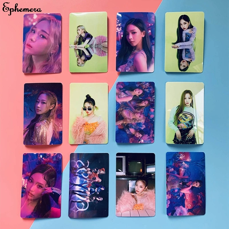 Kpop-tarjeta de cristal para fotografía, tarjeta de foto de Giselle, pegatina para sesión fotográfica de invierno, 5 uds.