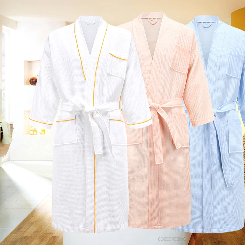 5 Star Hotel 100% Cotton Men Kimono Bathrobe Plus Size Towel Bath Robe Mens Waffle Robes for Women Long Dressing Gown Sleepwear checkered pajama pants