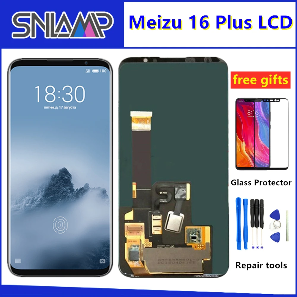 

Original New 6.0" LCD Screen Meizu 16 Plus LCD Display Touch Screen Digitizer Full Assembly 2160x1080 Meizu 16plus 16 Plus LCD