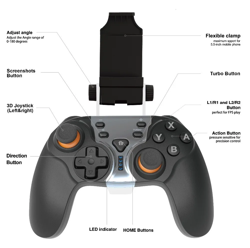 Беспроводной игровой контроллер, джойстик для Nintendo Switch Console, Bluetooth Gamepad Pro Joypad для Android/PC, аксессуары для управления