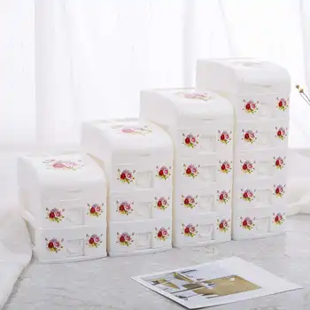 

Desktop Drawer Sundries Storage Box Stationery Case 2/3/4/5 Layers Rose Makeup Organizer Box Jewelry Organizer Container