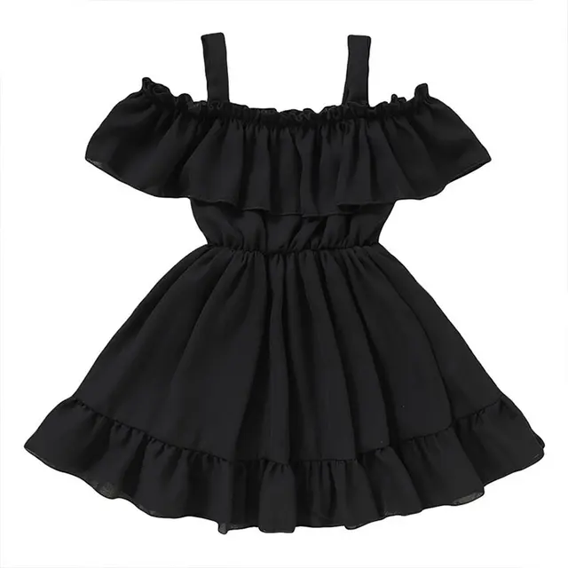 Toddler Girls Dresses Polyester Ruffles Children Girls Party Dress ...