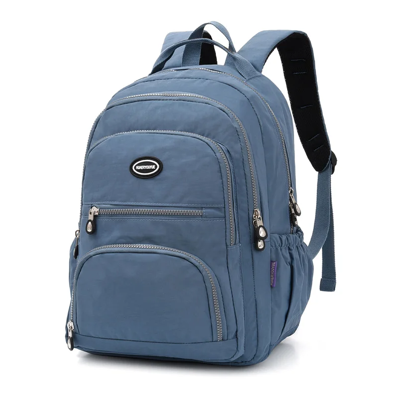 Водонепроницаемый рюкзак для ноутбука 13,6, женские рюкзаки для девочек, черный рюкзак, женский рюкзак большой емкости, рюкзак с несколькими карманами, школьная сумка - Цвет: Gray Blue