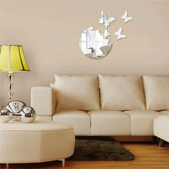 

3D Butterfly Decoration Acrylic Mirror Wall Sticker Living Room Bedroom Bathroom Toilet Wall Mural Art Decal Home Decor Stickers