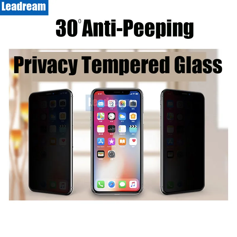 500 шт Анти-писк закаленное стекло для iPhone 6 6S 7 8 Plus для iPhone X XS MAX XR защита экрана конфиденциальности Стекло