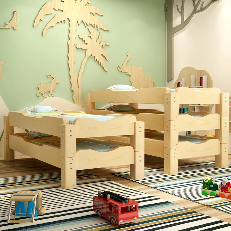 Kindergarten household children bed children furniture nap bed solid wood children bed guard removable WJ021650