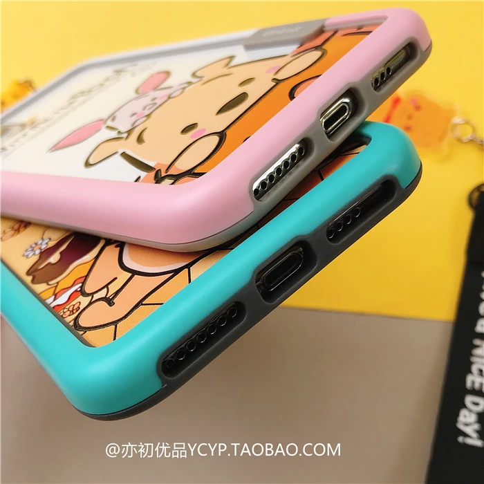 Для iPhone11promax 8 Plus противоударный бампер+ B& F пленка для экрана из закаленного стекла для iPhone Xsmax xr 7 8 plus 6S 11 3D Винни+ ремешок