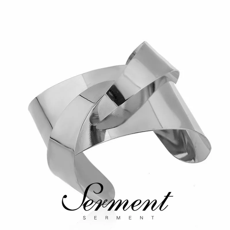 

SERMENT European Exaggerated Opening Bracelet Women Gilded Silvered Color Fashion Jewelry Bracelets Women's Wedding Accessories