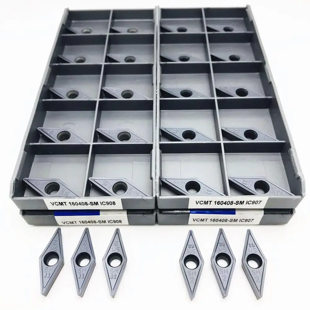 

10PCS carbide insert VCMT160408 SM IC907 IC908 external metal CNC lathe milling cutter VCMT 160408 lathe parts tool