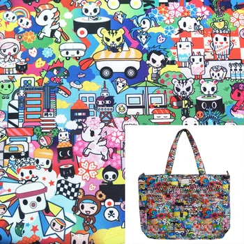 

ZENGIA 50X148cm Cartoon Sushi Unicorn Toki-doki Thin Cotton Canvas Fabric For Cushion Cover/Diy Handbag/Slipcover DIY Sewing