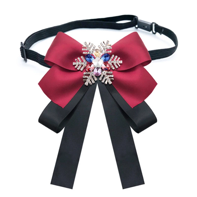 

Christmas Color Rhinestone Snowflake Big Bow Brooch Bow Tie Blouse Accessories Festive Party Supplies Christmas Decorations