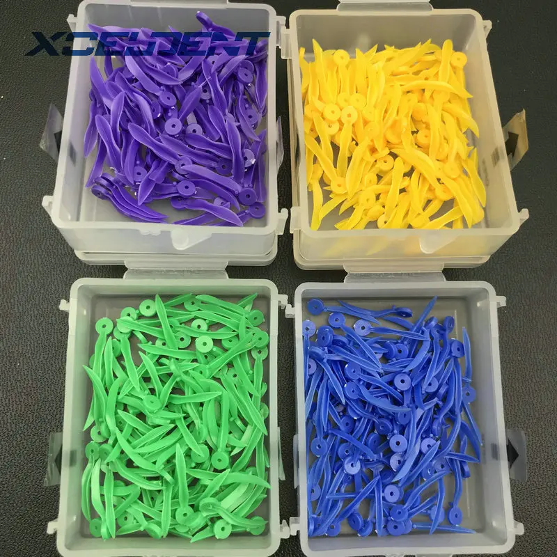 100 шт. одноразовые пластиковые зубные клин с отверстием 4 размера волнистая форма|