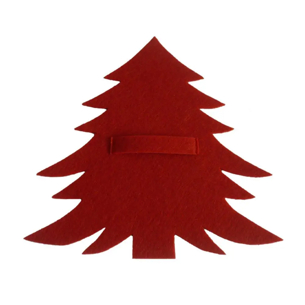4 шт Портативная сумка для хранения столовых приборов из нетканого материала Рождественская елка мешочек для столовых приборов домашняя посуда держатель обеденный стол украшение - Цвет: Red