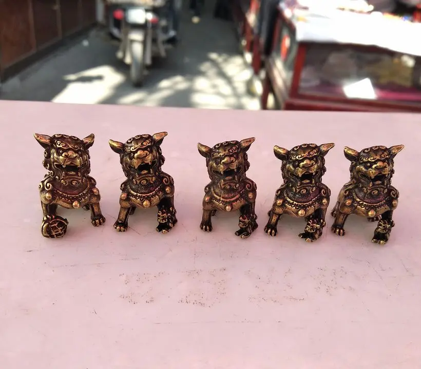 5 Счастливый маленький Львиный амулет FOO DOG Exorcise spirit lar талисман благословит ваш дом