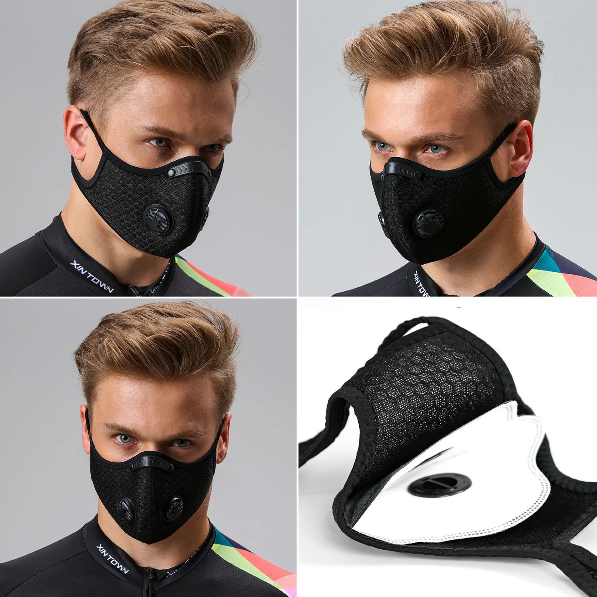 Взрослый мундштук Facemask для мужчин и женщин фильтр лица щит шеи бесшовный Милый