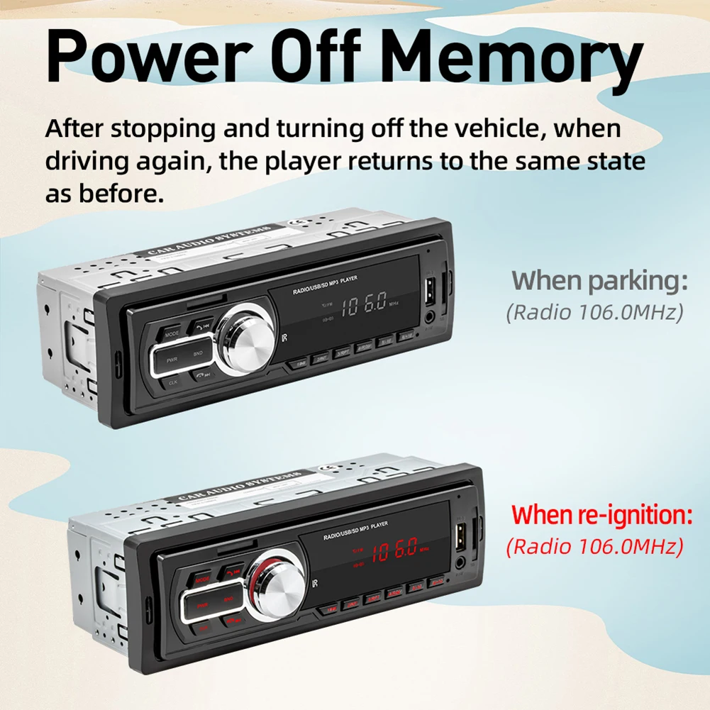5208E 1 DIN autoraadio FM autoraadio AUX-sisend TF U ketas MP3-mängija vabakäeseade automaatne stereo-multimeediumisisene armatuurseade_voghion.com