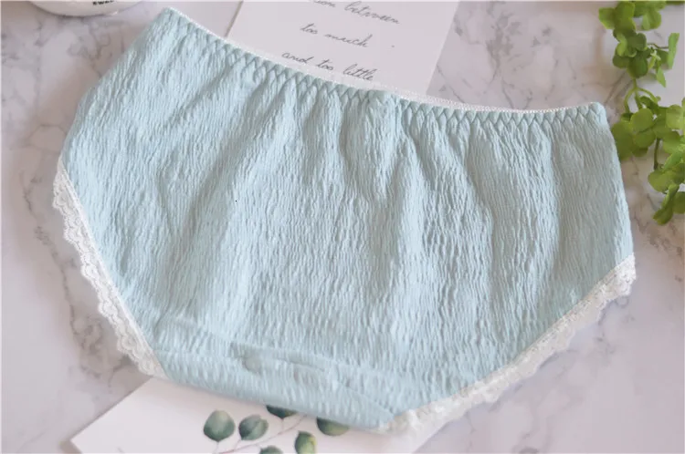 SP&CITY Solid Pleated Fruits Embroidery Cotton Underwear For Women Menstrual Panties Sweet Lace Edge Girl Briefs Female Lingerie