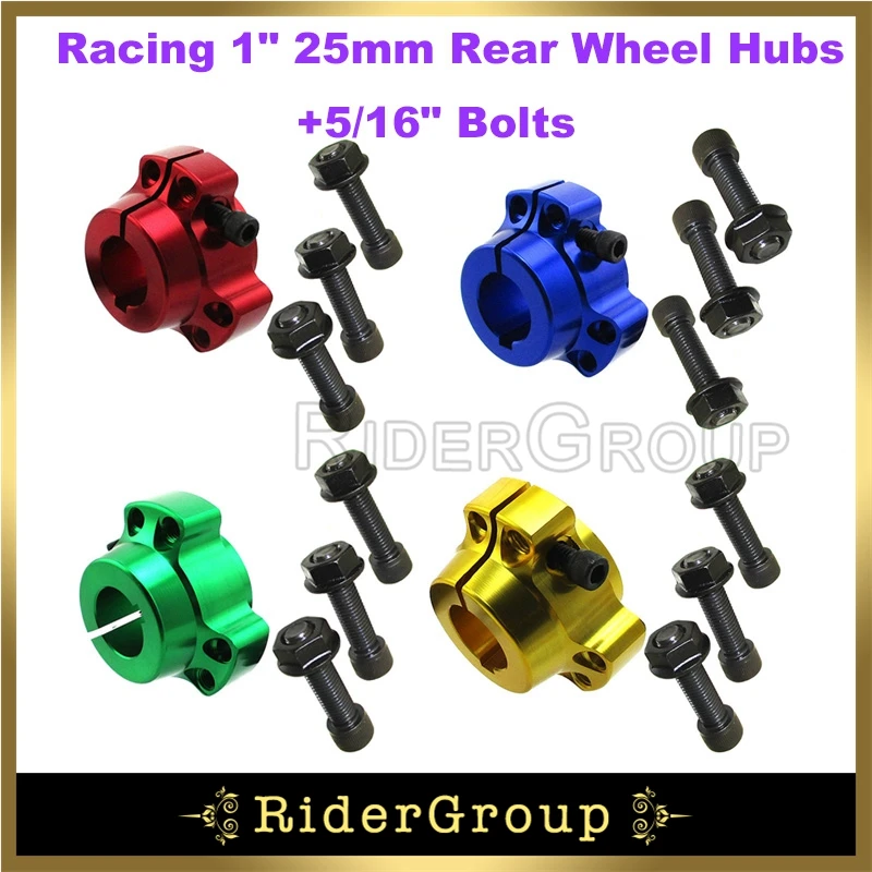 2 GOLD 1" Go Kart Drift Trike Racing Aluminum Rear Wheel Hubs w/Hardware NEW 
