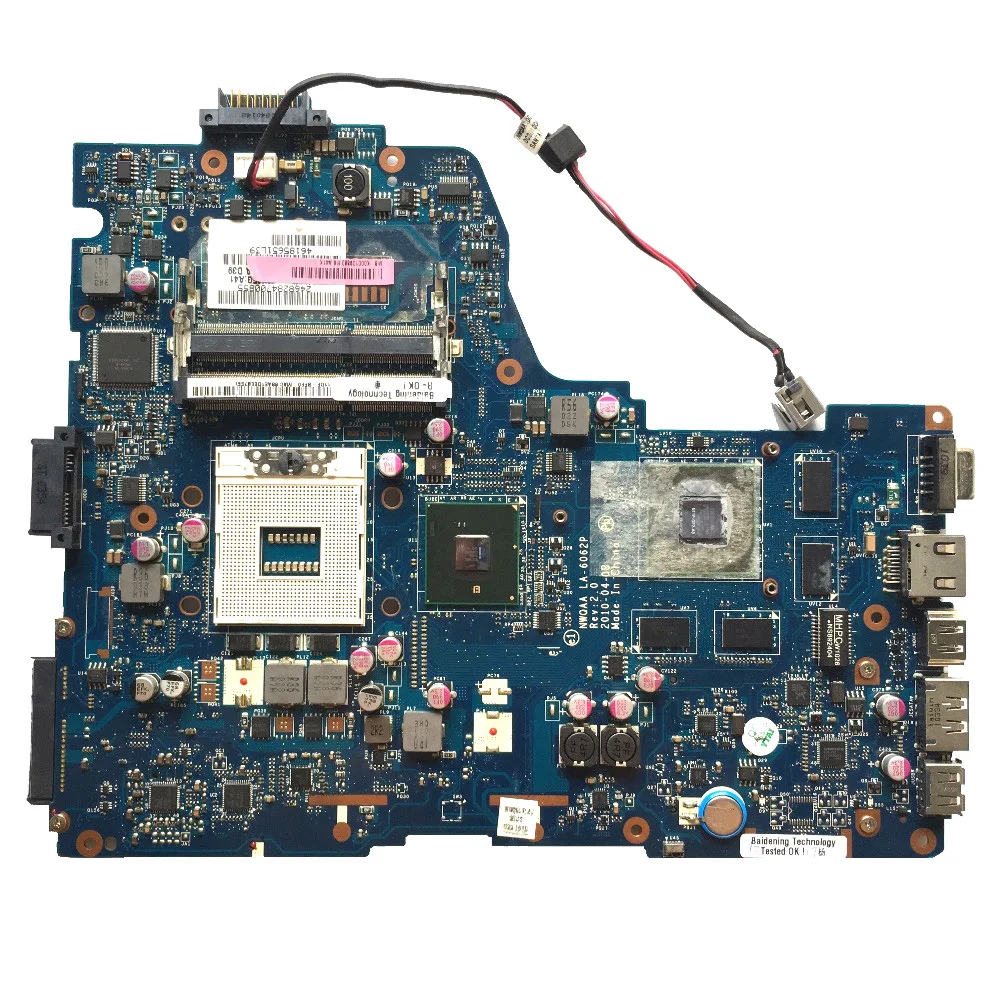 

Excellent For Toshiba A660 A665 laptop motherboard GT330M 1GB HM55 DDR3 K000109880 NWQAA LA-6062P 100% working