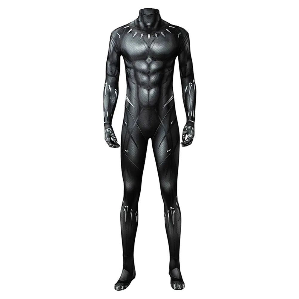 

Black Wakanda Panther T'Challa Cosplay TChalla Jumpsuit Bodysuit Costume Panther Mask Outfits For Halloween Carnival Party