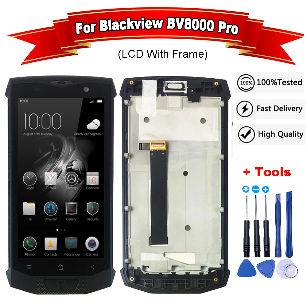 ЖК-дисплей 5 0 дюйма для Blackview BV8000 / Pro + сенсорный экран с рамкой в сборе