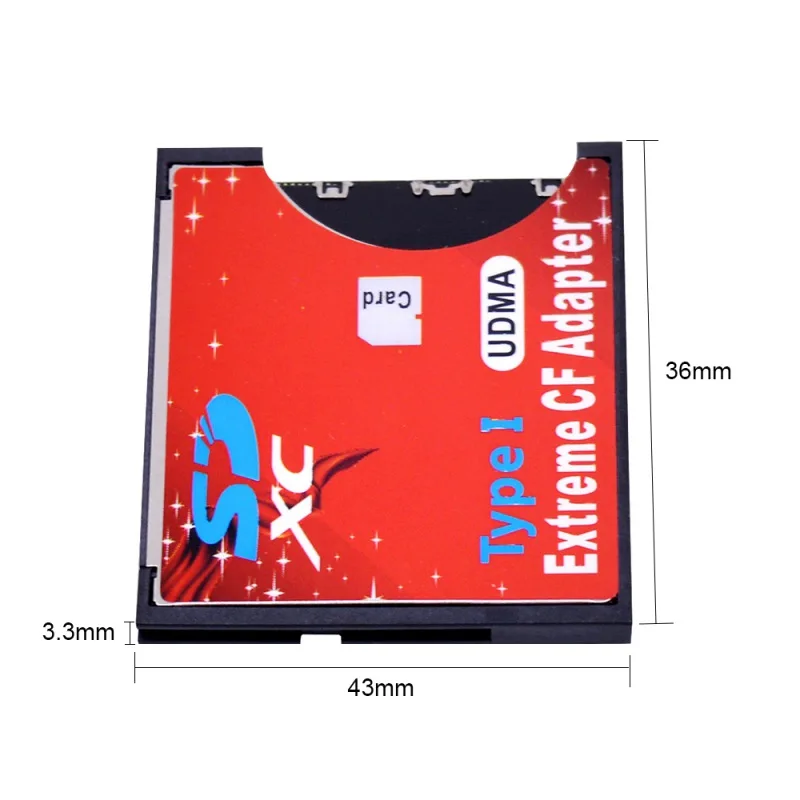 Профессиональный SD-CF адаптер для карт SDHC SDXC до 3,3 мм стандартный компактный флеш-накопитель типа I конвертер для чтения карт памяти