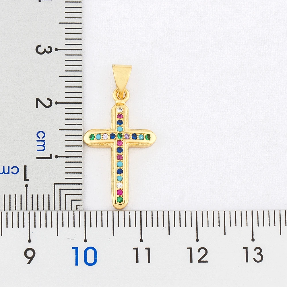 2020 New Design Cute Female Crystal Zircon Necklace Classic Cross Style Pendant Necklace Colorful Choker Necklace Gift For Women