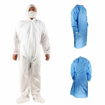 

Men Women Unisex Dust Disposable Safety Protection Clothing With Feet Safety Overall Isolation Gown Outfits S-XL
