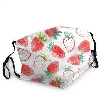 

Strawberry Fruit Adult Non-Disposable Face Mask Cute Anti Haze Smog Dust Mask Wind Protection Mask Respirator Mouth Muffle