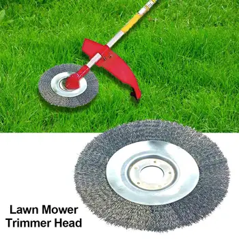 

8inch Power Tool Accessories Break-Proof Wheel Weed Brush Steel Wire Lawn Mower Trimmer Head Garden Rotating Rounded Edge Cutter