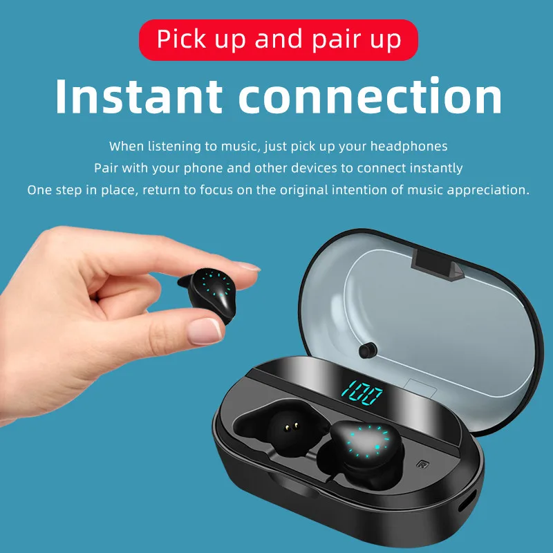 X10 TWS 5.0 Bluetooth Earphone Stereo Headset Wireless Headphone IPX7 Waterproof Earphone 5000mAh LED Smart Power Bank